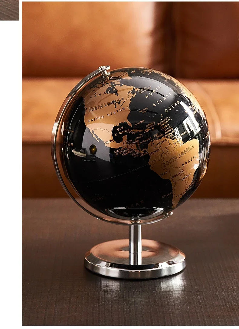 Globo mundial com base de metal