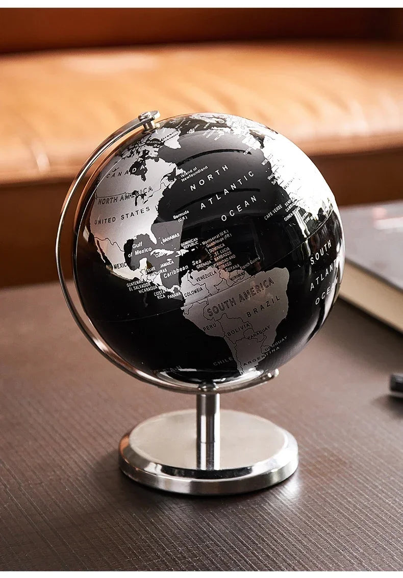 Globo mundial com base de metal