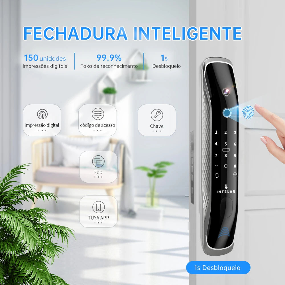fechadura para porta com câmera biométrica