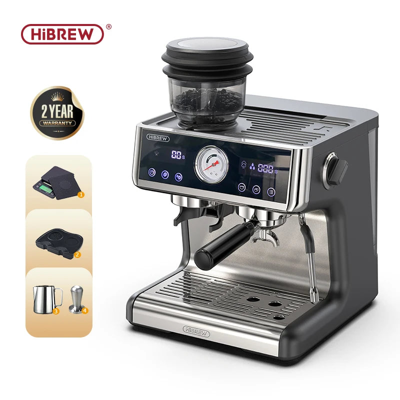 HiBREW Sistema de Caldeira Dupla Barista Pro 20Bar Feijão para Espresso Cafetera