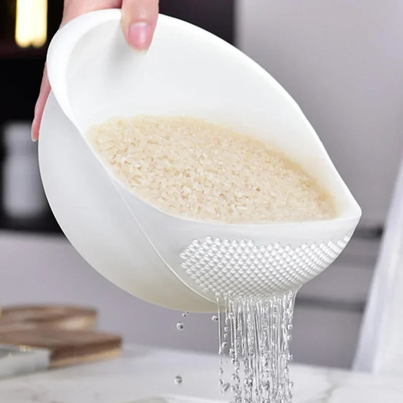 Filtro de cesta de drenagem de plástico, tigela de arroz e organizador de cozinha em casa
