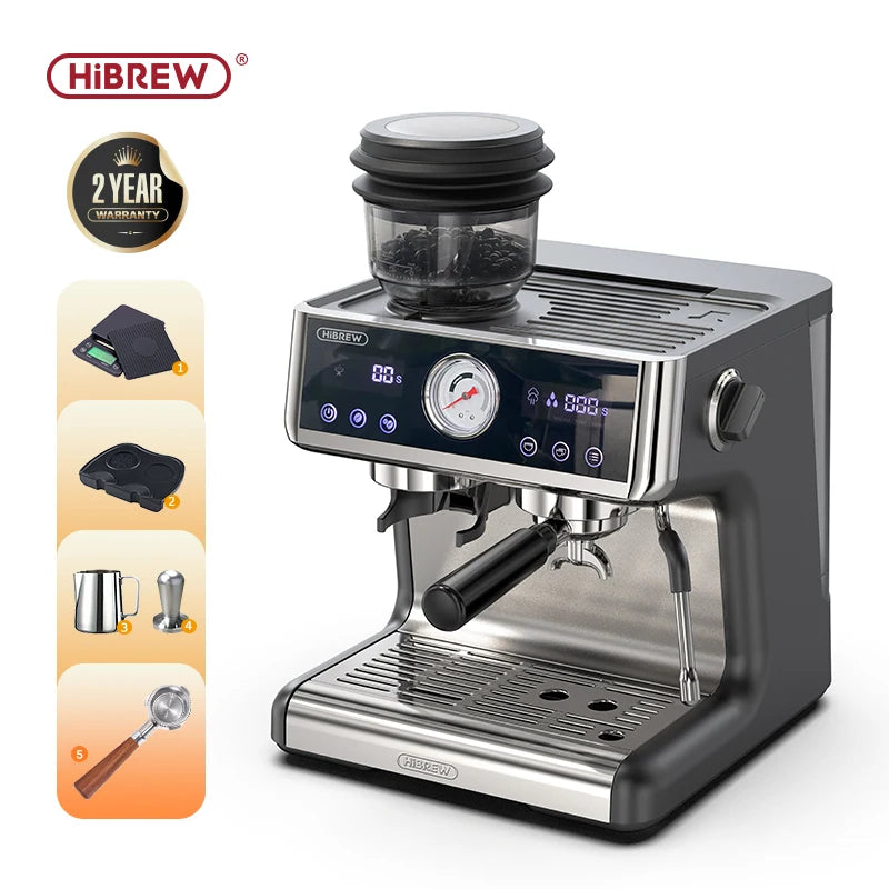 HiBREW Sistema de Caldeira Dupla Barista Pro 20Bar Feijão para Espresso Cafetera