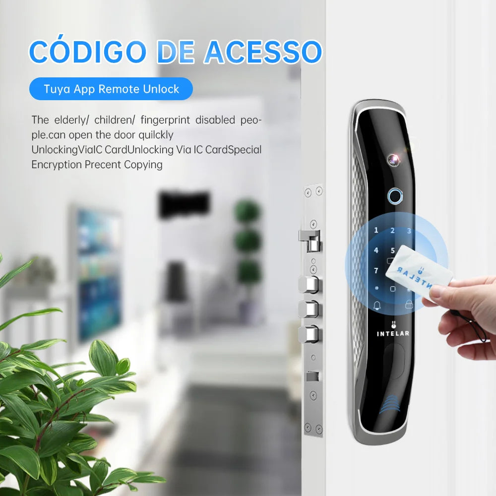 fechadura para porta com câmera biométrica