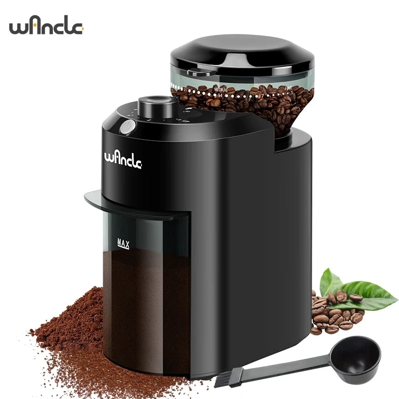 Wancle moedor de café elétrico ajustável moinho de rebarba cônico moagem de grãos de café com 28 configuração de moagem precisa 220v/120v