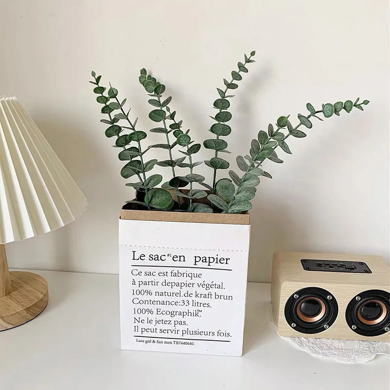 20 peças Folhas artificiais de eucalipto